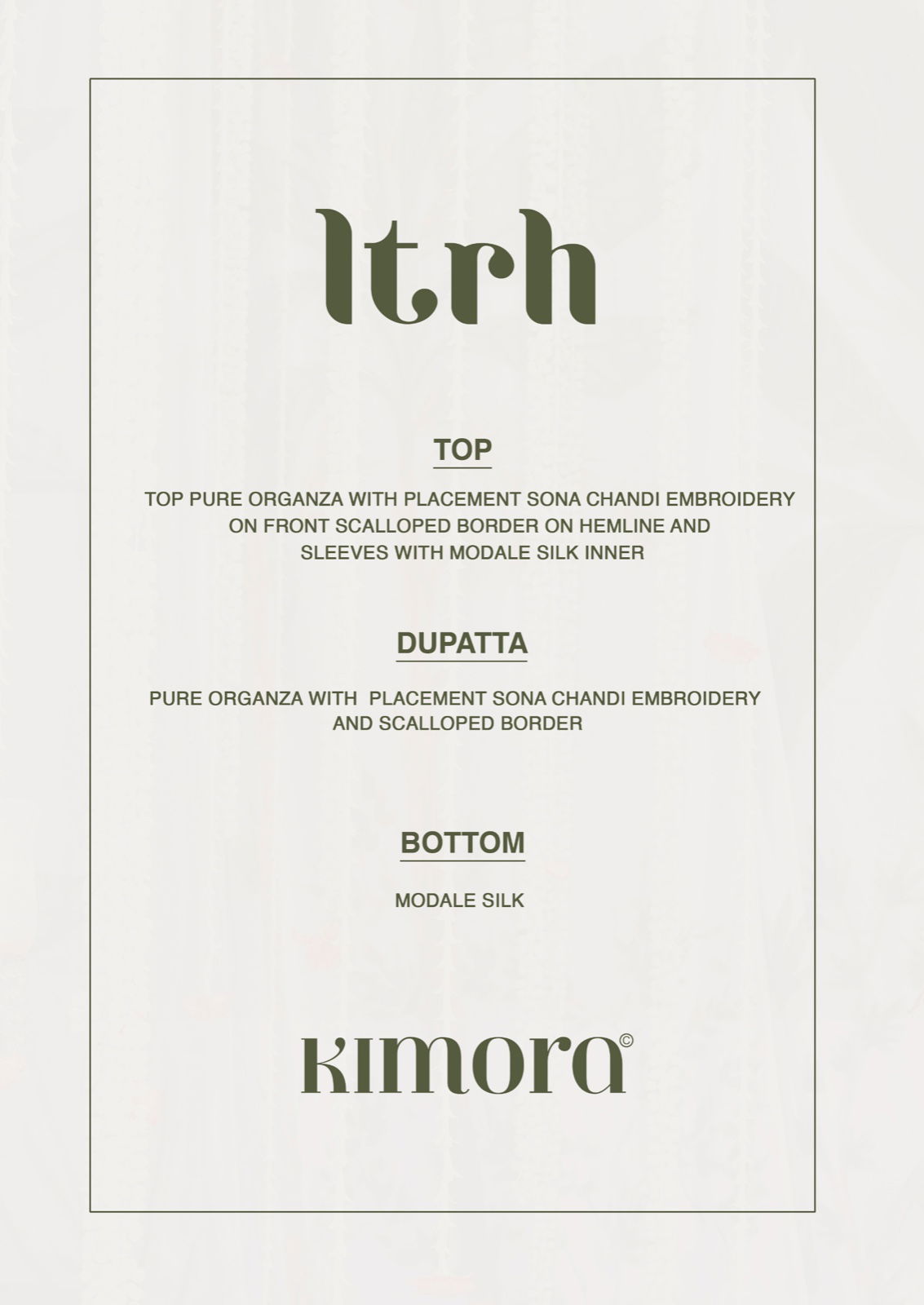 Itrh By Kimora Heer Pure Organza Embroidery Designer Salwar Suits Wholesale Price In Surat
